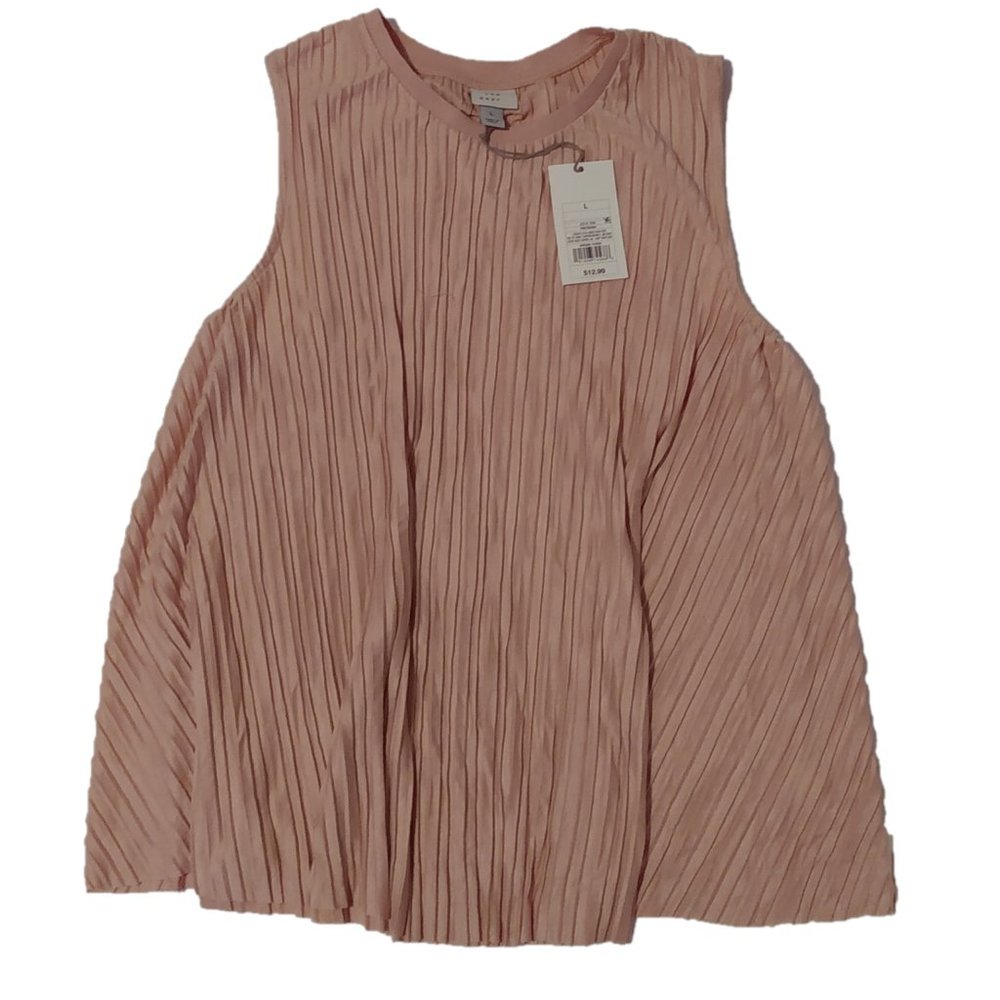 A New Day Women's Pleated pink tank top Size Large